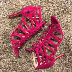 Nine West, Hot Pink, Caged Heels. BRAND NEW!